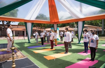 7th International Day of Yoga was celebrated at the iconic La Casona Cultural Complex in Caracas on 21 June, 2021